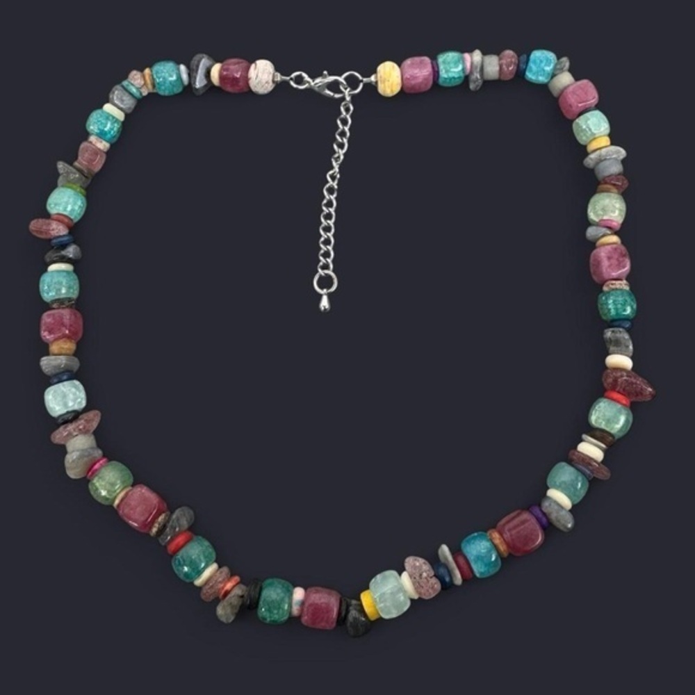 Indie Mixed Bead Boho Necklace